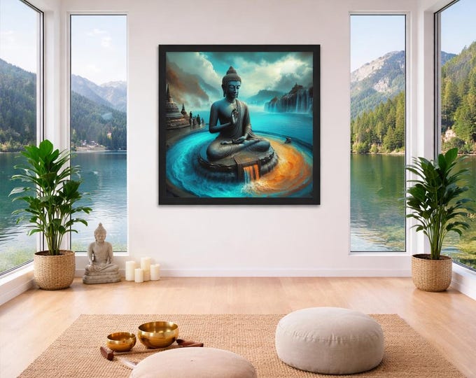 Framed Heart Work:  Primordial Waters of Awakening, Buddha in Flow