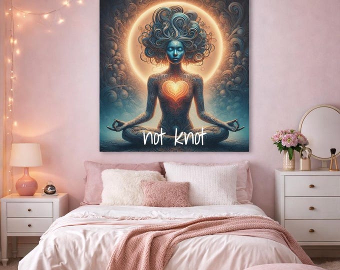 Elegant 'Not Knot' Canvas: Abstract, Modern Spiritual Wall Art Décor
