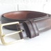 Large Brown Leather Coach Belt with Brass Hardware. Size 42". Vintage Coach Belt.  Classic brown leather belt. Designer belt.
