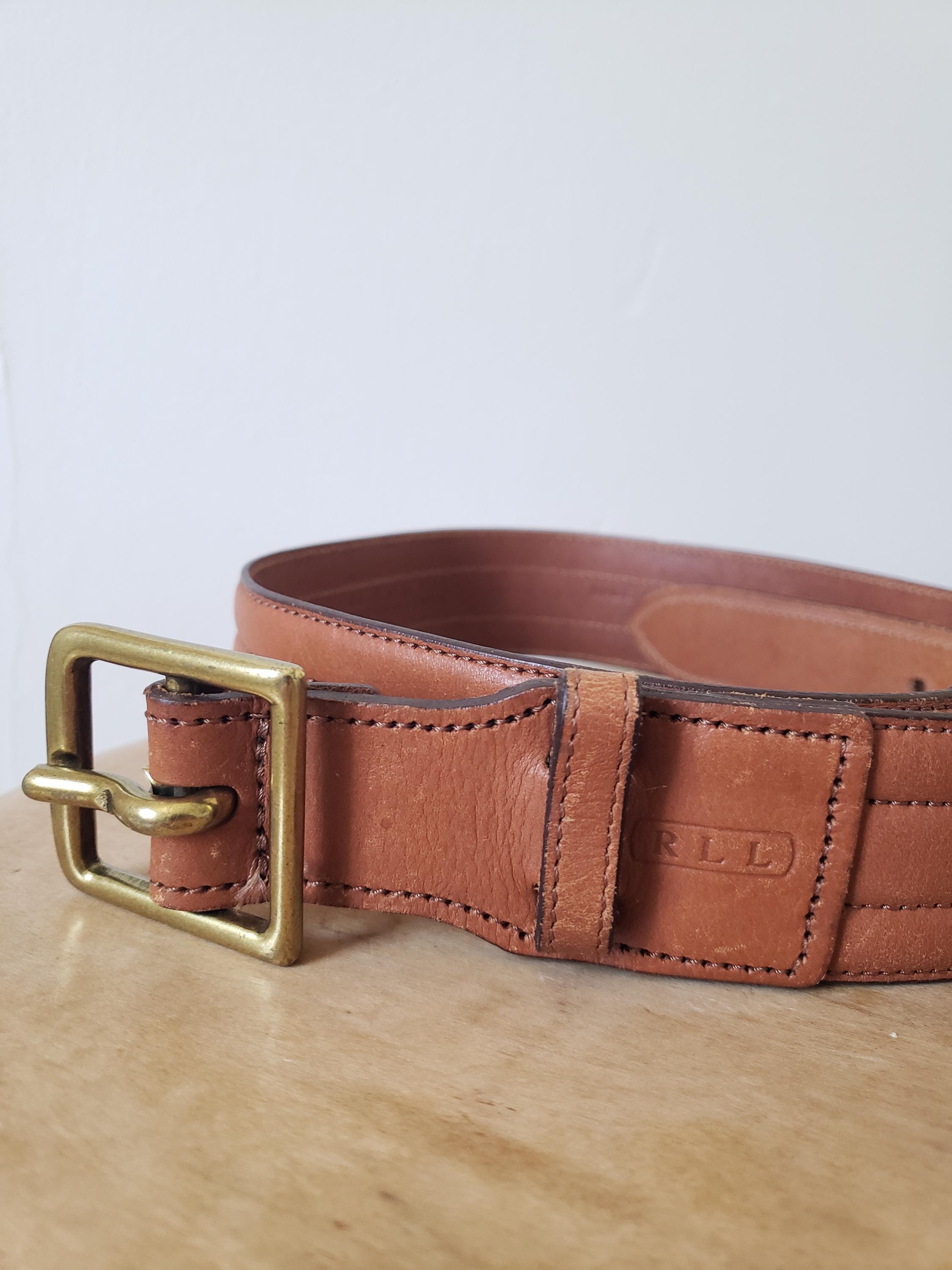 Classic Ralph Lauren Fine Leather Belt With Brass Hardware  display picture 3