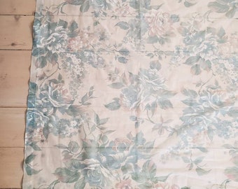 Vintage sheer floral curtain panel. Large floral vintage sheer panel. 1960's sheer floral window curtain panel. 64 x 60"