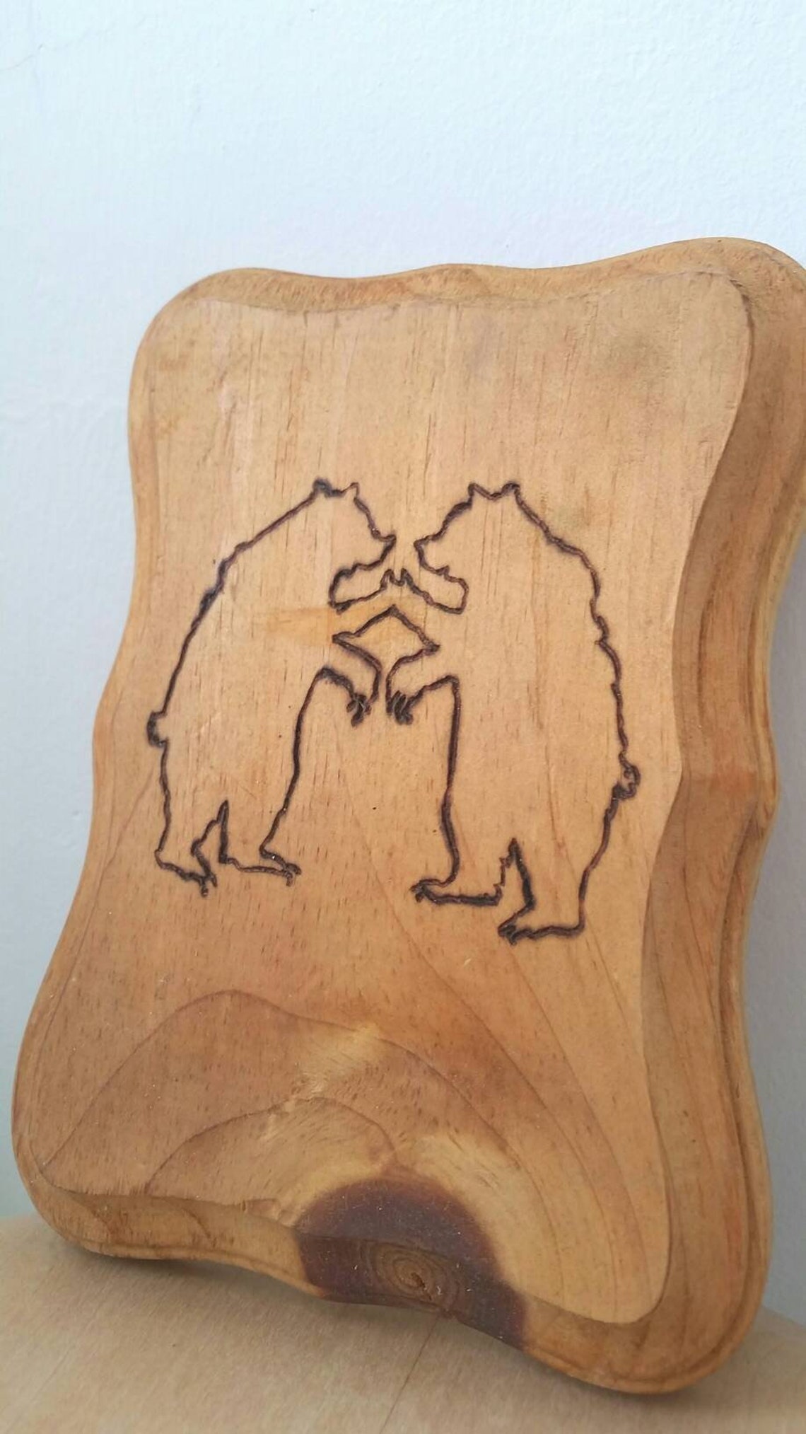 Vintage Grizzly Bear Wood Burning Artwork. Vintage Cottage Etsy
