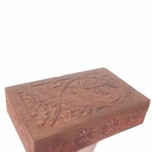 Antique wooden keepsake memory box. Handcarved wooden storage box. Time capsule wooden keepsake box. Fifth wedding Anniversary box.