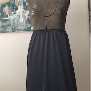Vintage 1960&#39;s long black Lingerie slip. Long Patricia lingerie vintage black slip. Lace trimmed slip. Vintage black Large lingerie.