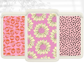 Roze bloemen Magsafe portemonnee, magnetische lederen stippen kaarthouder voor iPhone 15, iPhone 14, iPhone 13 SE Pro Max Plus