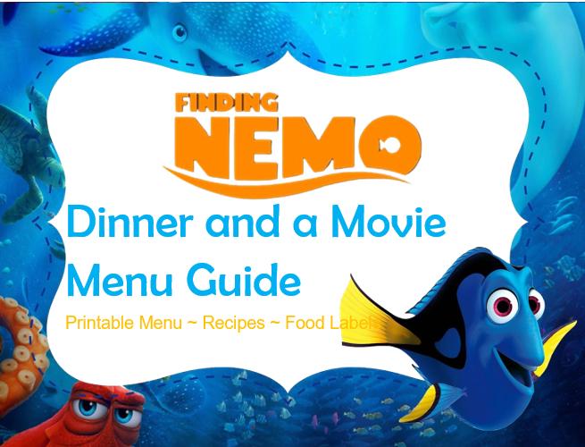 Finding Nemo Dinner & a Movie Menu Guide - Etsy