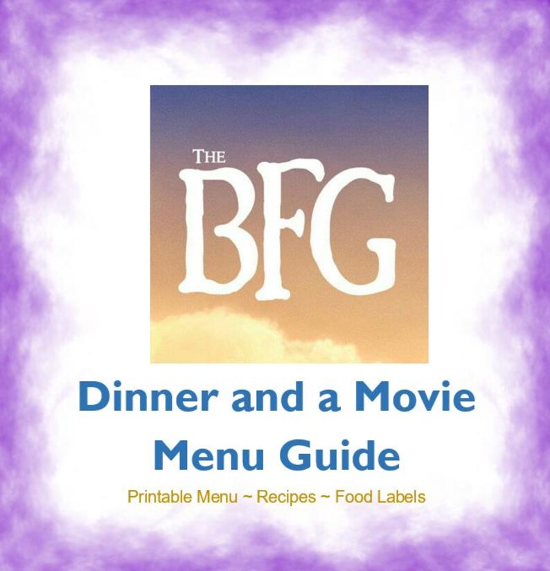 The BFG Dinner and a Movie Menu Guide - Etsy