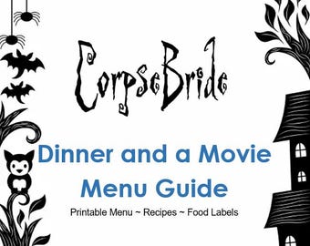 Corpse Bride Dinner and a Movie Menu Guide