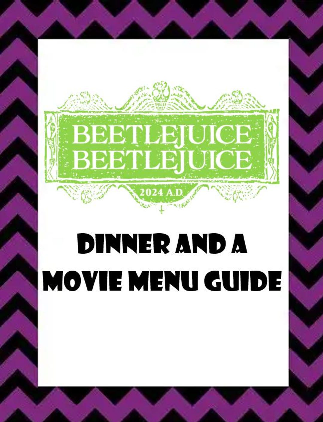 Beetlejuice Beetlejuice Dinner And A Movie Menu Guide Etsy Beetlejuice Beetlejuice Dinner And A Movie Menu Guide Etsy