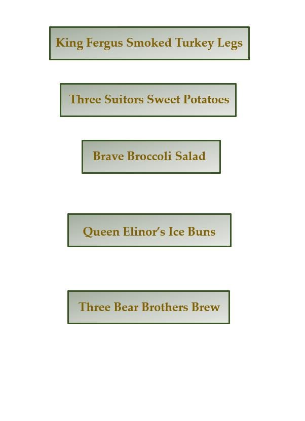 Brave Dinner and a Movie Menu Guide - Etsy