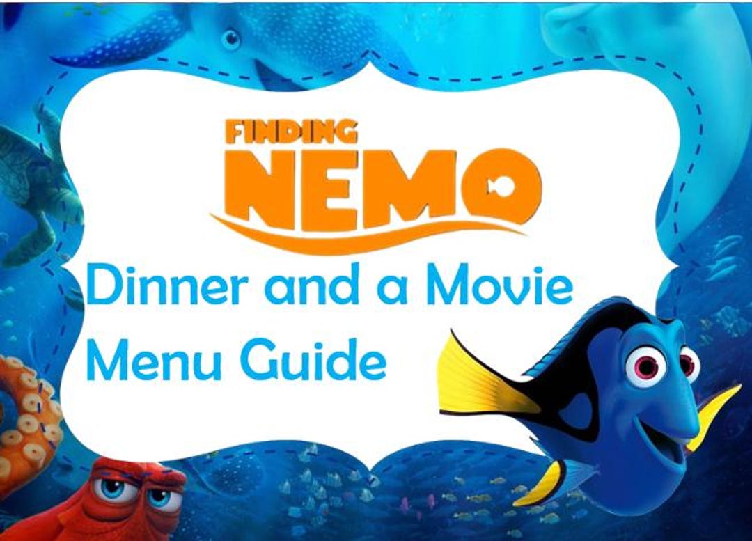 Finding Nemo Dinner & a Movie Menu Guide - Etsy