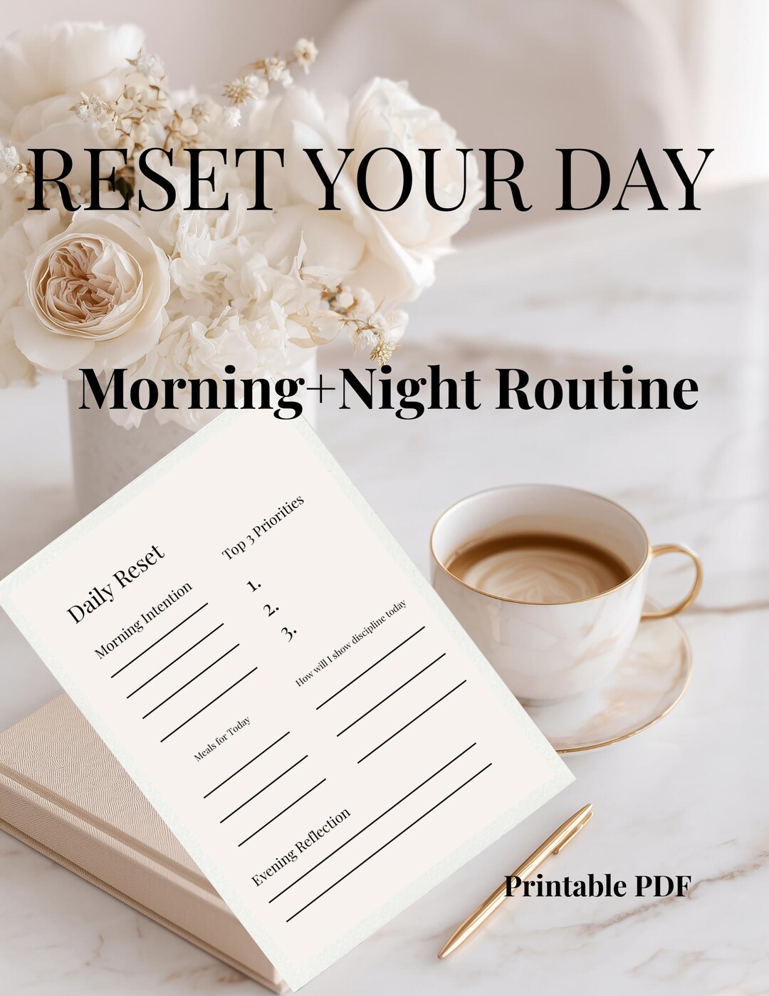 Daily Reset Planner Printable | Get Your Life Together PDF | Morning ...