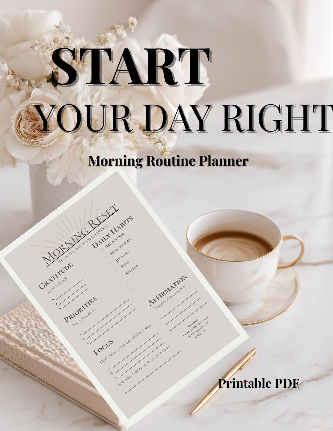 Morning Routine Planner Printable | Start Your Day Right PDF | Daily ...