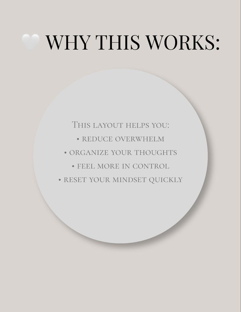 Brain Dump Planner | Mental Reset Worksheet | Overwhelmed Reset Page | Printable PDF image 4