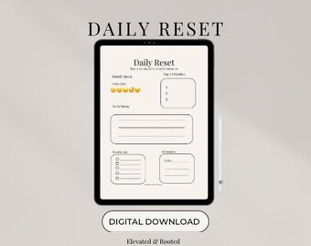 Daily Reset Planner | Productivity, Priorities, Affirmation (Digital Download)