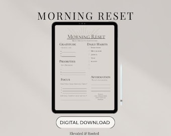 Morning Routine Planner | Daily Intention, Gratitude, Habits (Printable PDF)