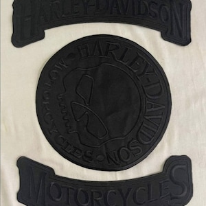 Harley Davidson black skull embroidery patch 30.5cm iron on embroidered set