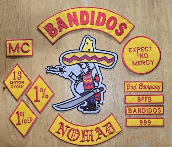 Bandidos Nomads/texas/worldwide Mc Iron on Embroidered Set