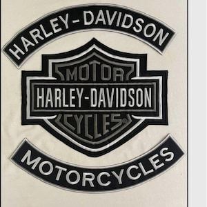 Harley Davidson Rockers Grey large and Small for Kids  biker embroidery patch vest/jacket new LSM set of 3 iron on