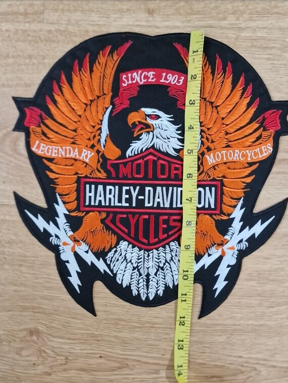 ☆Harley-Davidson レザー ビックイーグル刺繍PROTOTYPE☆ ハーレーダビッドソンモーターサイクル ラージイーグル刺繍パッチ フル