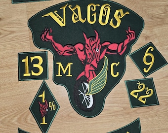 Vagos nomads mc 35cm iron on embroidered set