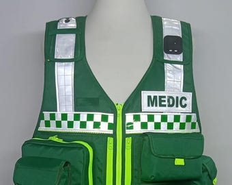 New Green Medic Paramedic Ambulance Response equipment vest