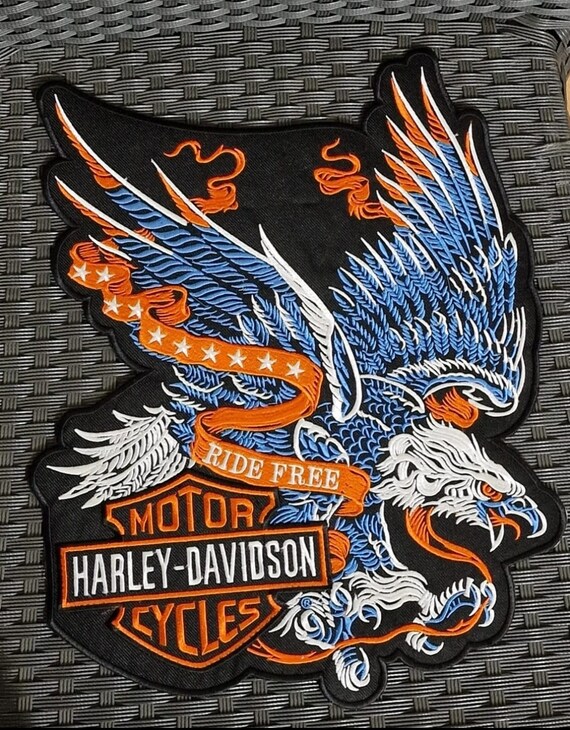 thumbnail image 2 of Limited Edition Biker Motorcycle Patch – Iron-On Embroidered, Made In Germany, Harley Style 2 of 3