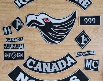 Newest Rock Machine Canada Nomads Embroidery Patches  For Biker Vest Rock Motorcycle MC