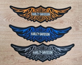 Harley Davidson Embroidered Patch Harley Logo Wing Motorcycle Jacket 15" 3Colour