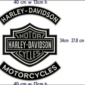 Harley Davidson Rockers gris moyen et grand gilet/veste avec patch motard neuf LSM, lot de 3 thermocollants