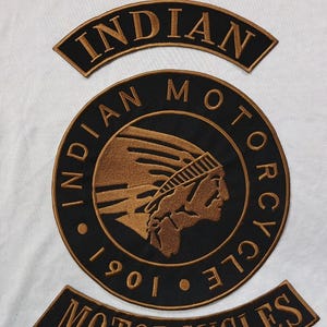 Zestaw do haftu Indian Motorcycles 1901, 3 elementy, do prasowania, 35 cm