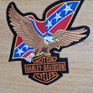 Stylized Eagle With Motor Patch / Iron-on Mini Patch
