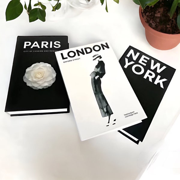 Londres - New York - Paris | Faux ensemble de livres de décoration | livre de décoration de simulation | Livraison gratuite