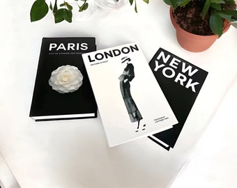 London – New York – Paris | Gefälschtes Dekorationsbuch-Set | Simulationsdekorbuch | Gratisversand