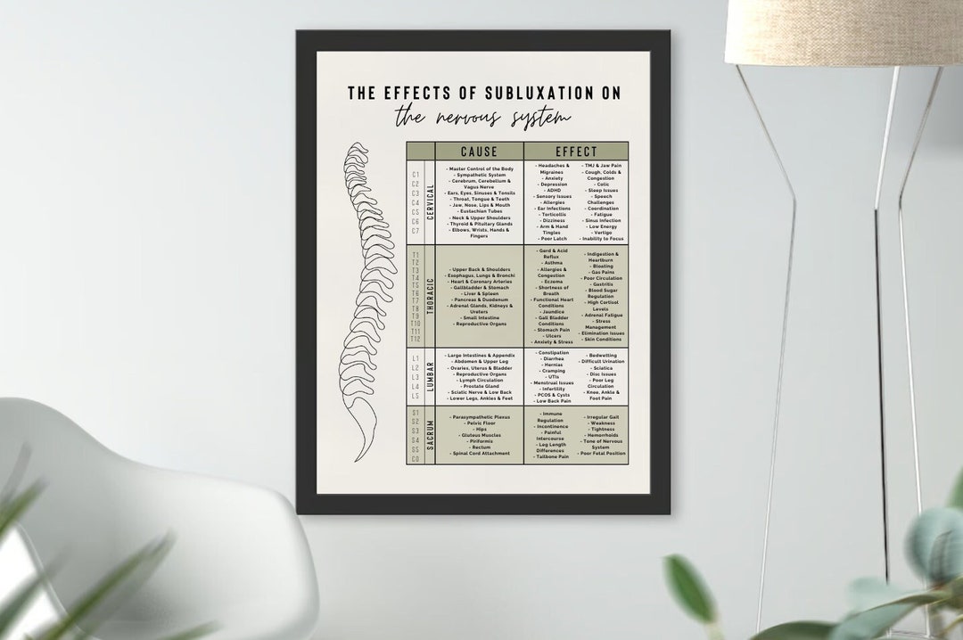 Effects of Subluxation - Nerve Chart - Nervous System Educational ...