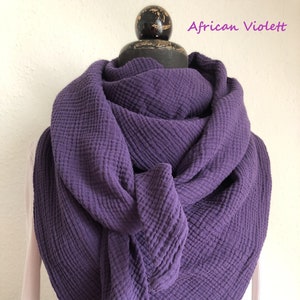 XXL Musselintücher Musselintuch in 7 verschiedenen Farben African Violett