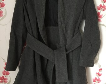 Damen Vintage Vivienne Westwood Anglomania Grauer Wollmantel - Größe 40