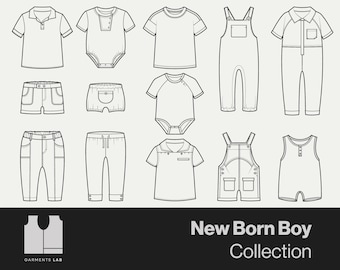 Newborn Fashion Sketch Templates, Clothing Design (Digital File)