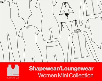 Shapewear Loungewear Fashion Sketch Templates, Clothing Design (Digital Download)
