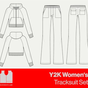 May include: A white tracksuit set with a cropped hoodie and flared pants. The hoodie has a zipper closure and a drawstring hood. The pants have a drawstring waistband and two pockets on the front.