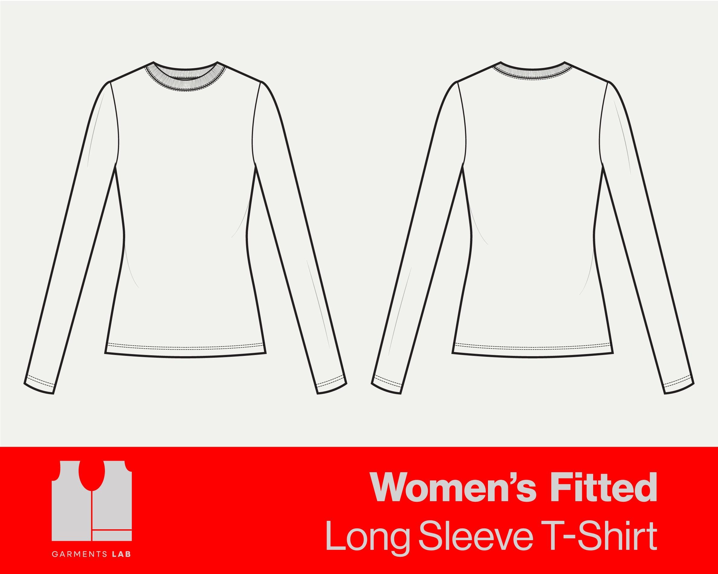 Women's Fitted Crew Neck Long Sleeve T-shirt Detailed Fashion
