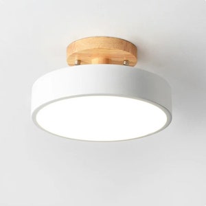 Modern Wooden Pendant Light Embracing Minimalist Design, Elegant Hanging Ceiling Fixture, two colours image 3