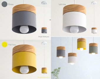 Wooden ceiling light fixture,, featuring a minimalist style, 4 colours