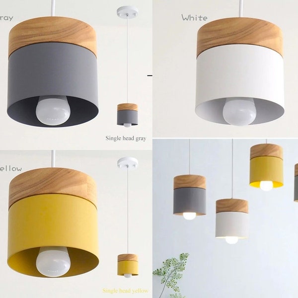 Wooden ceiling light fixture,, featuring a minimalist style, 4 colours