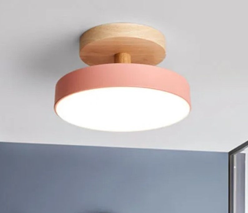 Moderne Pendelleuchte aus Holz mit minimalistischem Design, elegante hängende Deckenleuchte, zwei Farben Bild 2