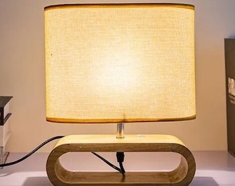 Wooden Table Lamp: Retro Nightlight for Bedroom or Bedside