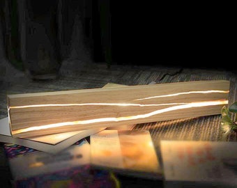 Unique Wall Lamp Crafted from Natural wood and epoxy resin