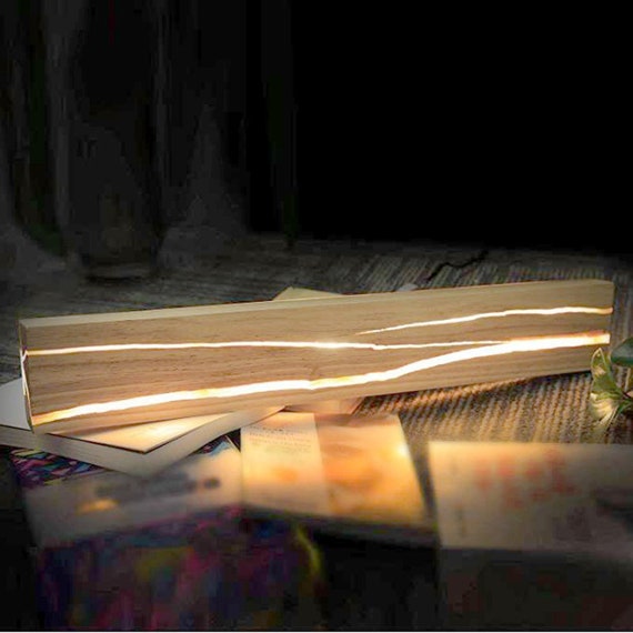 Unique Wall Lamp Crafted from Natural wood and epoxy resin