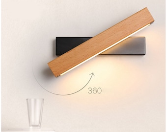 Unique rotated Wall-Mounted Lamp Crafted from Natural wood
