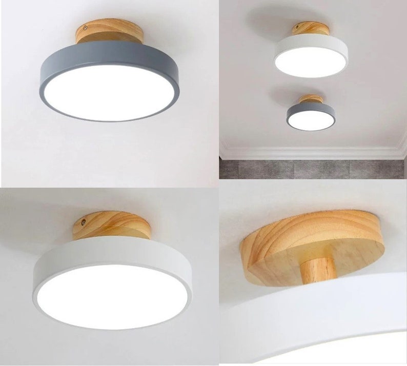 Modern Wooden Pendant Light Embracing Minimalist Design, Elegant Hanging Ceiling Fixture, two colours image 1